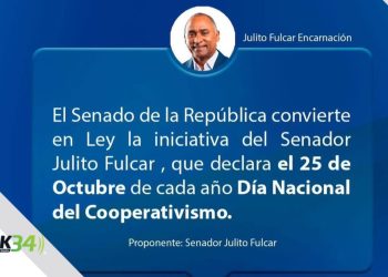 Senado convierte en ley iniciativa que declara el 25 de octubre Día Nacional del Cooperativismo