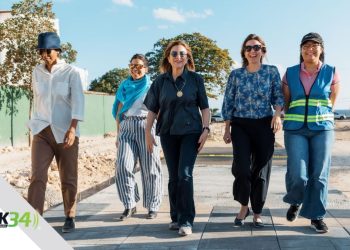 Carolina supervisa avances en construcción del Malecón Deportivo y del Paseo 30 de Mayo