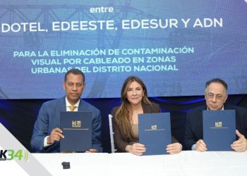 Indotel, ADN y el CUED formalizan plan para retirar cableados y reducir la contaminación visual en el Distrito Nacional